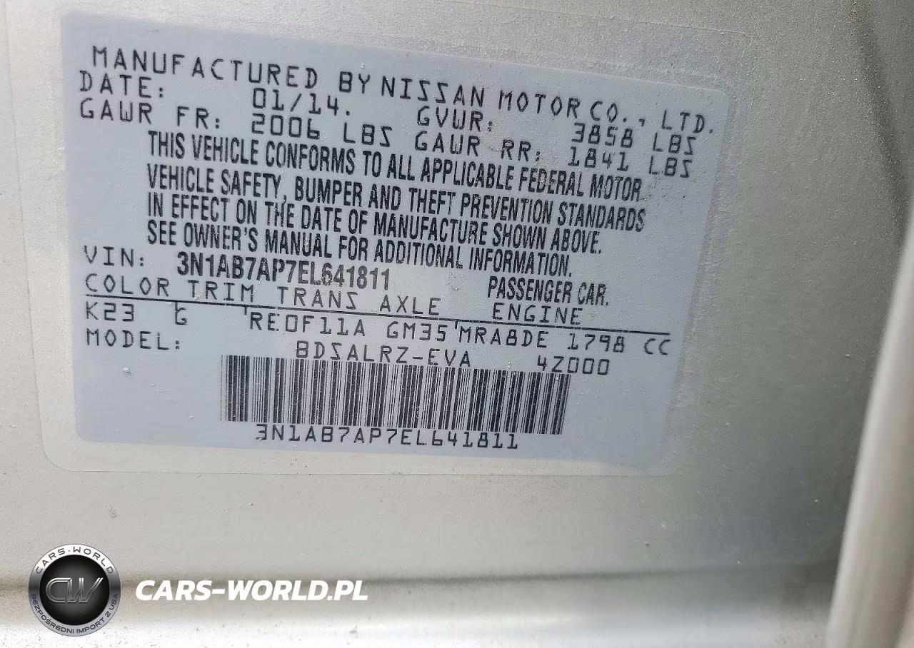 2014 Nissan Sentra Sr VIN:3N1AB7AP7EL641811 - 12