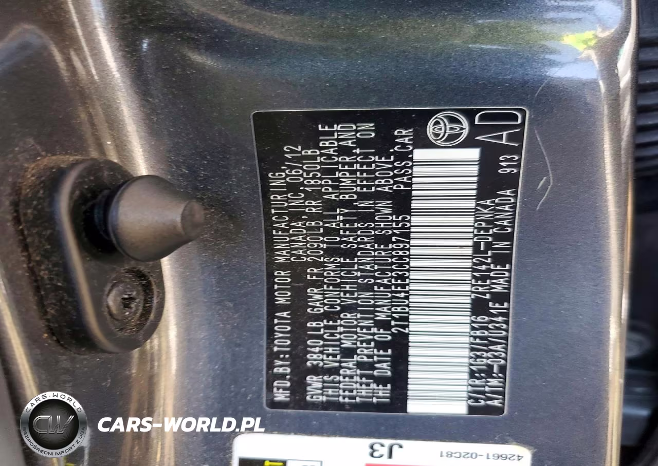 2012 Toyota Corolla Le VIN:2T1BU4EE3CC897155 - 12