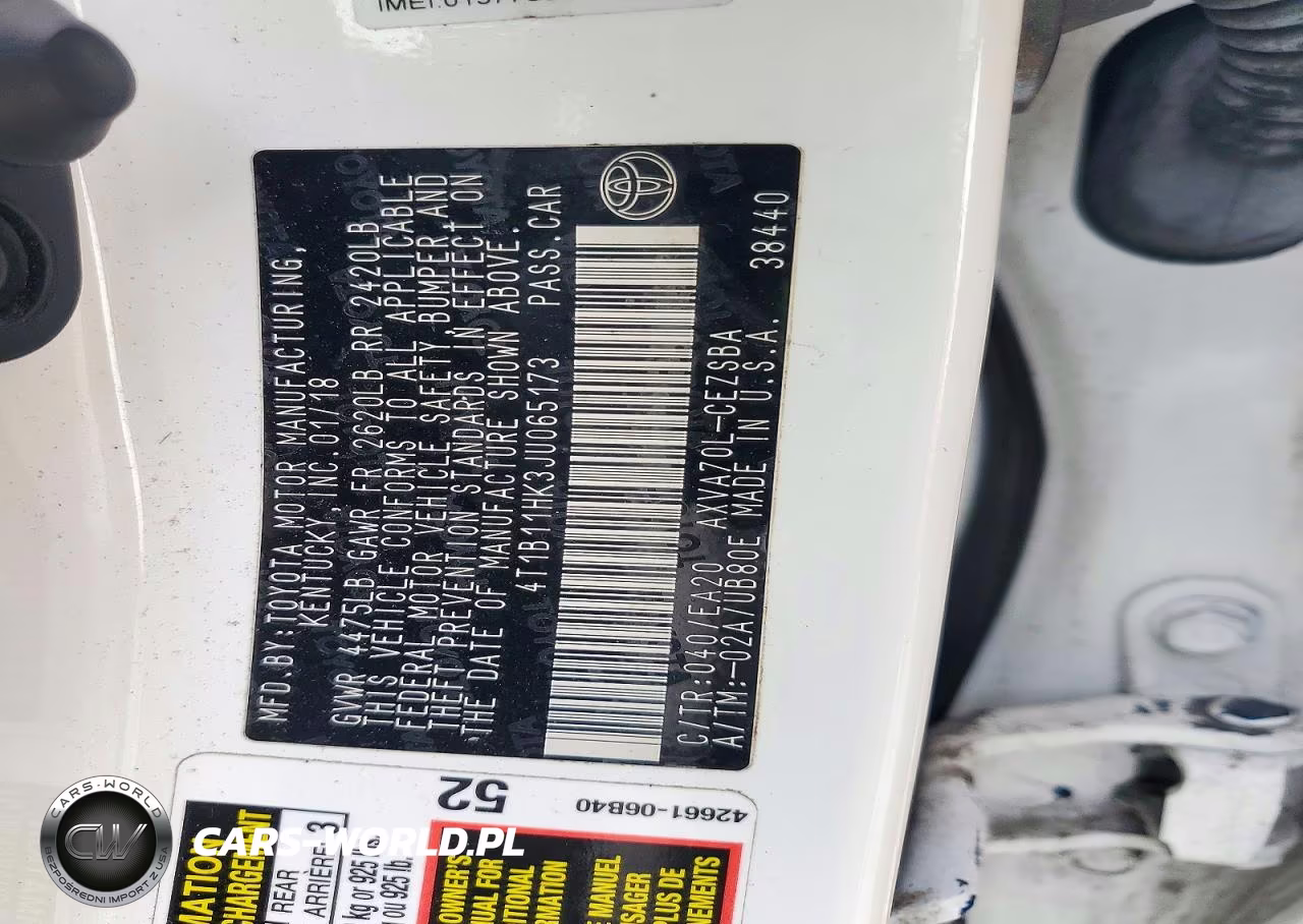 2018 Toyota Camry Se VIN:4T1B11HK3JU065173 - 12