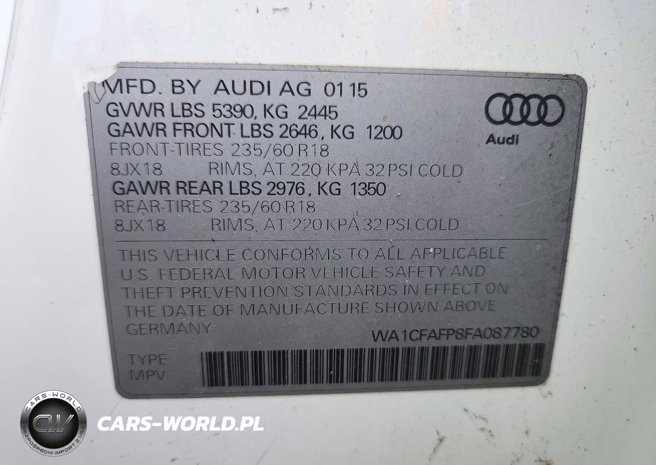 2015 Audi Q5 Premium VIN:WA1CFAFP8FA087780 - 13