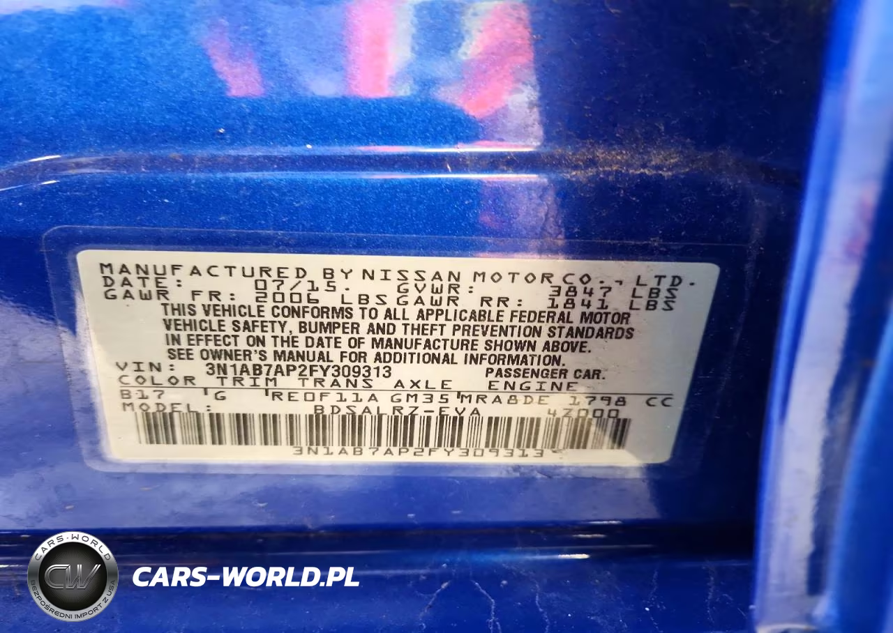 2015 Nissan Sentra Sr VIN:3N1AB7AP2FY309313 - 12