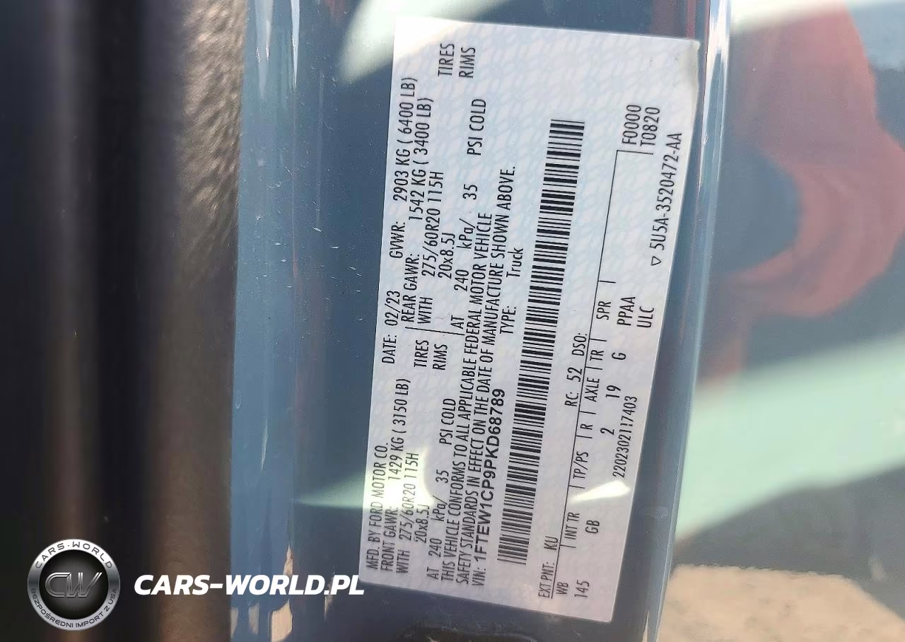 2023 Ford F150 Supercrew VIN:1FTEW1CP9PKD68789 - 12