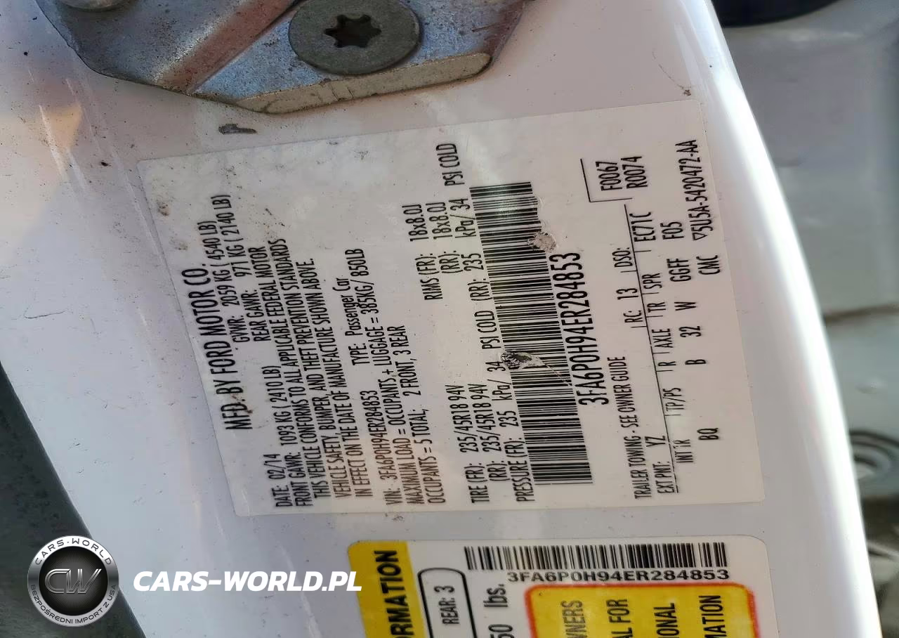 2014 Ford Fusion Se VIN:3FA6P0H94ER284853 - 12