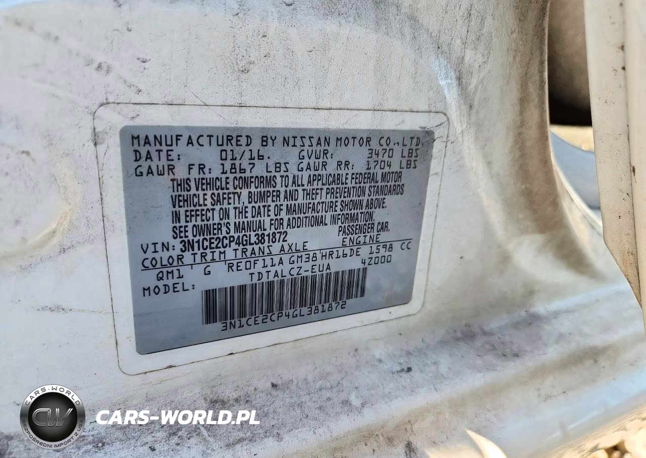 2016 Nissan Versa Note S Plus VIN:3N1CE2CP4GL381872 - 12