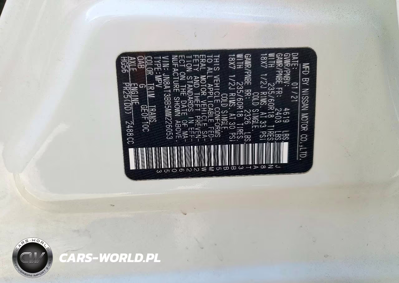 2021 Nissan Rogue Sv VIN:JN8AT3BB5MW226053 - 12