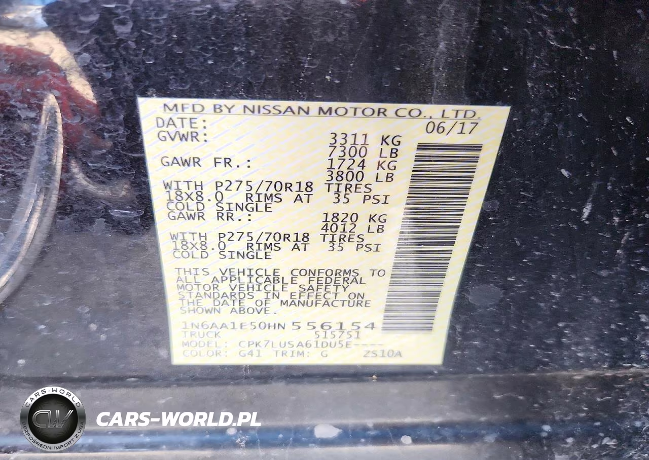 2017 Nissan Titan Pro-4X VIN:1N6AA1E50HN556154 - 13