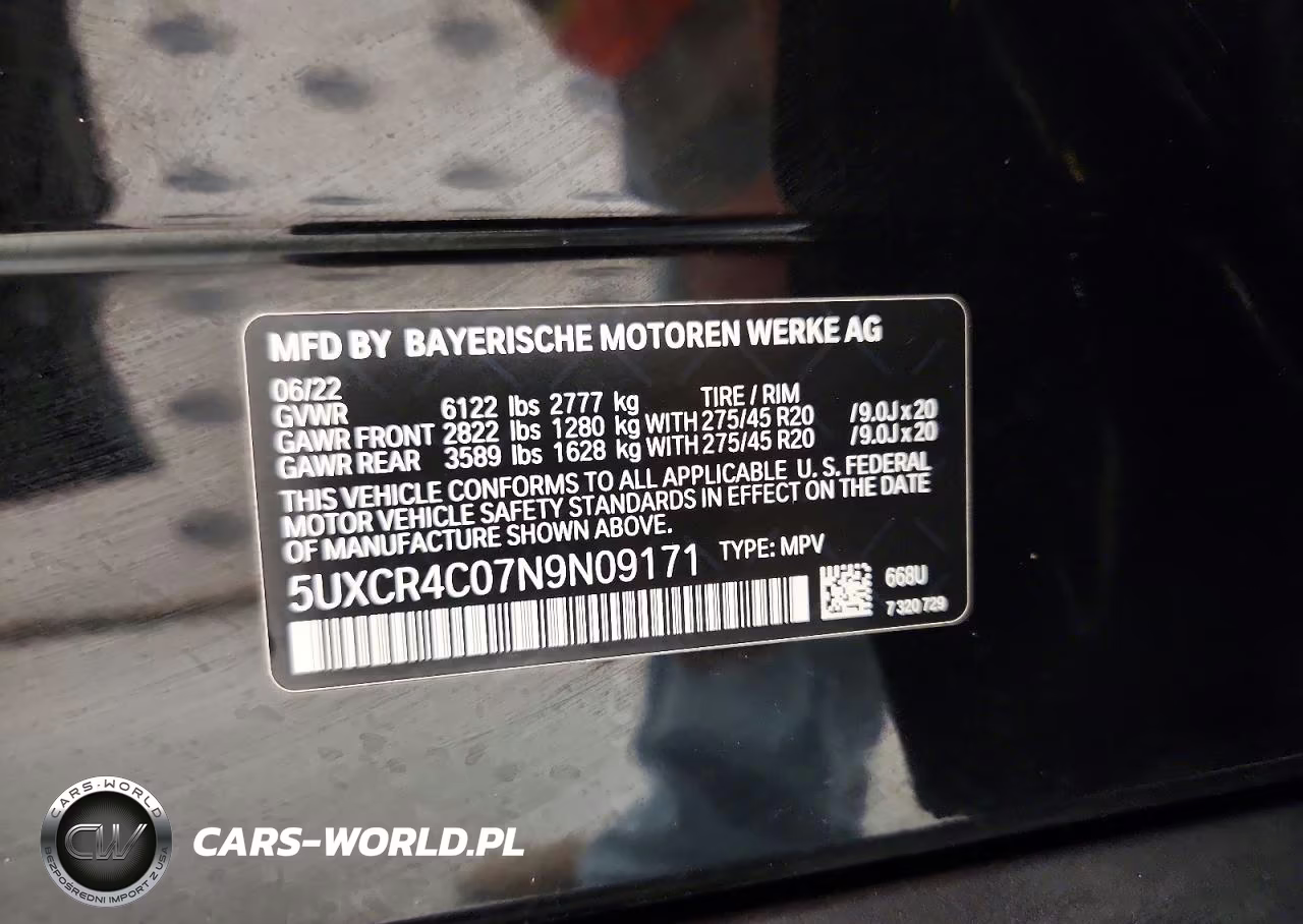 2022 BMW X5 Sdrive 40I VIN:5UXCR4C07N9N09171 - 13