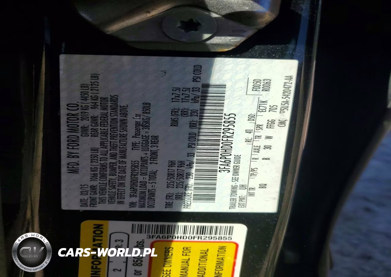 2015 Ford Fusion Se VIN:3FA6P0HD0FR295855 - 12