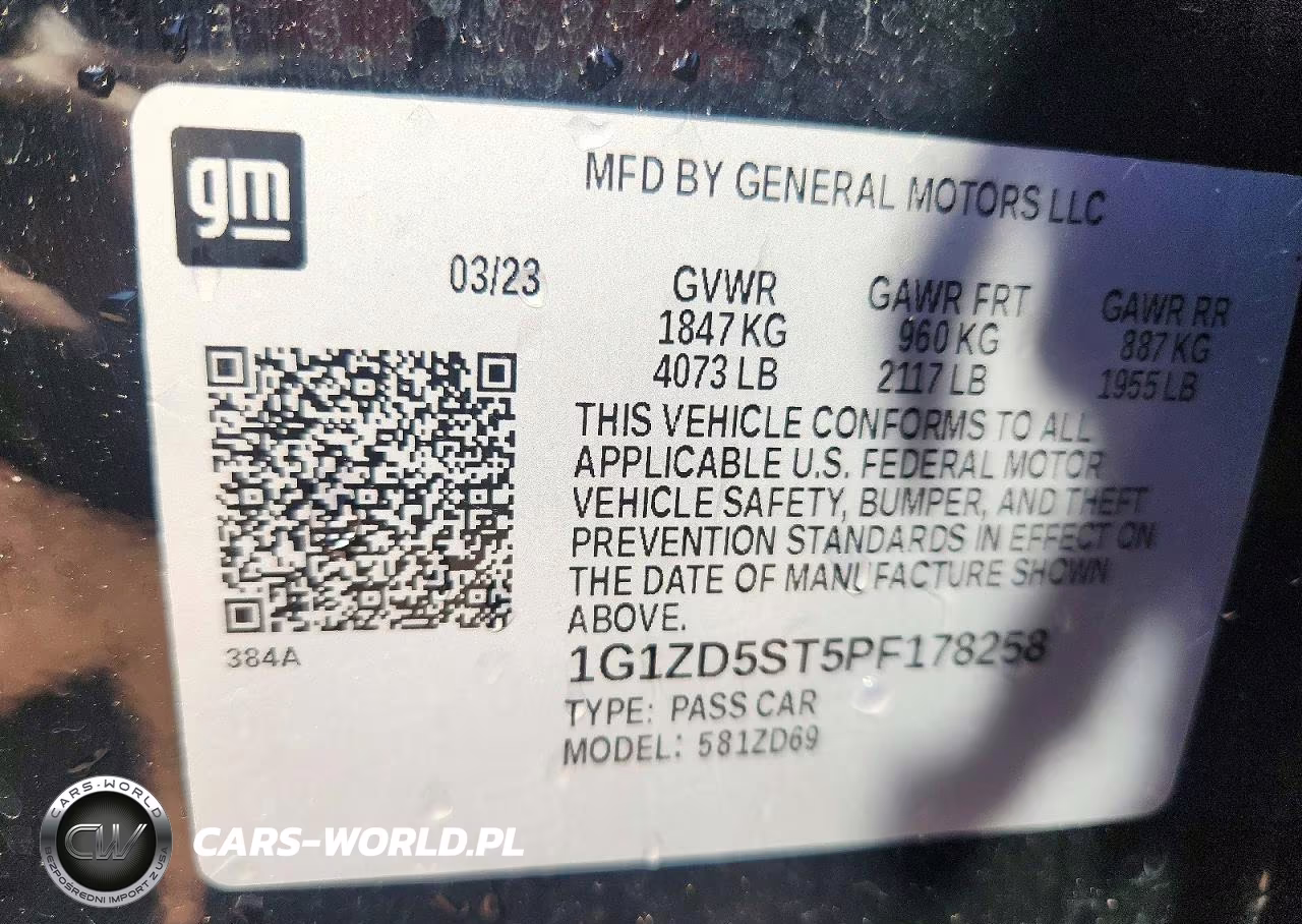 2023 Chevrolet Malibu Lt VIN:1G1ZD5ST5PF178258 - 12