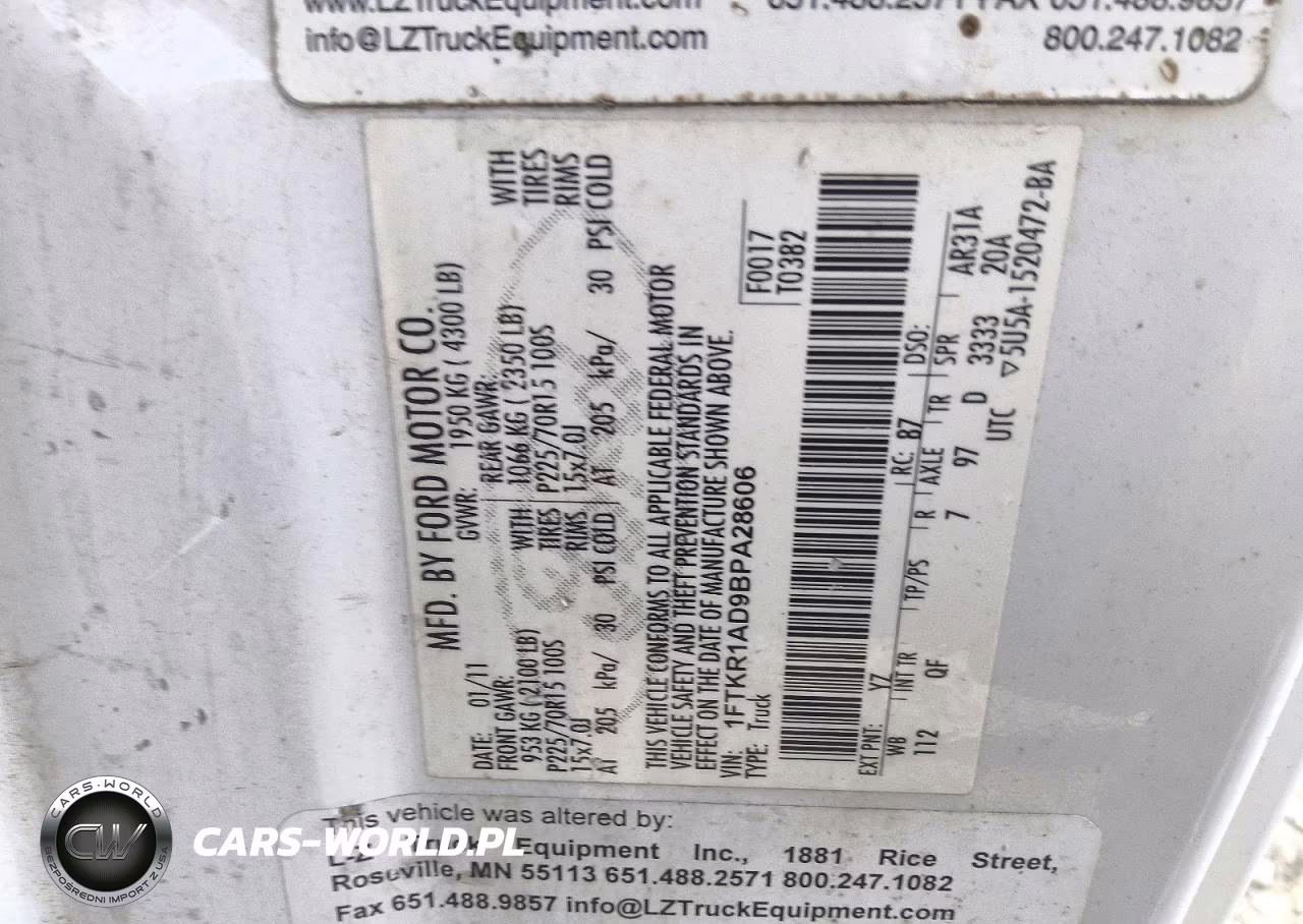 2011 Ford Ranger VIN:1FTKR1AD9BPA28606 - 12
