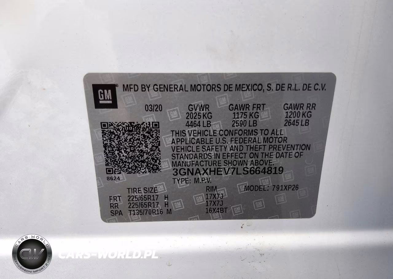 2020 Chevrolet Equinox Ls VIN:3GNAXHEV7LS664819 - 13