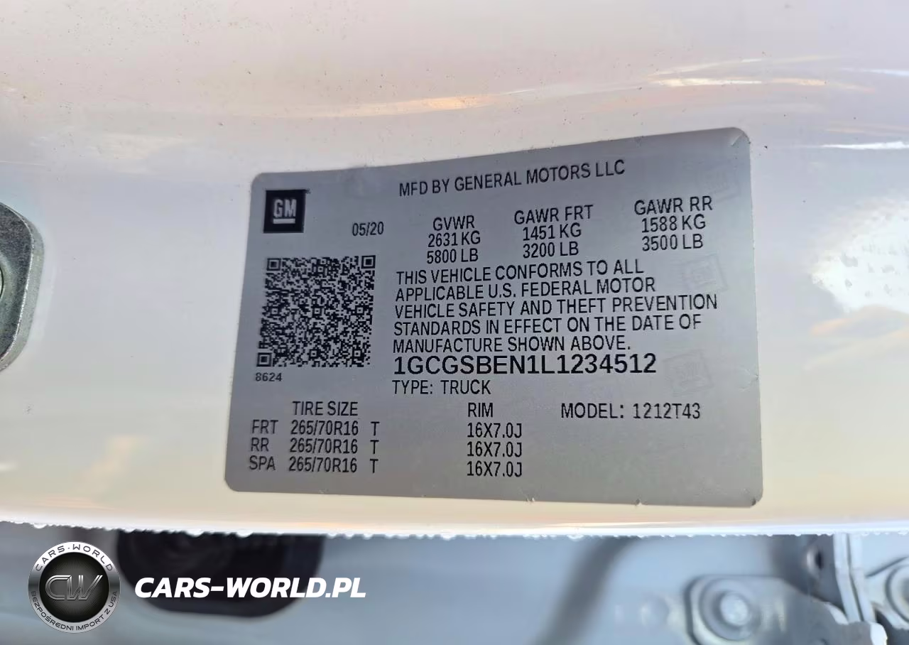 2020 Chevrolet Colorado VIN:1GCGSBEN1L1234512 - 13