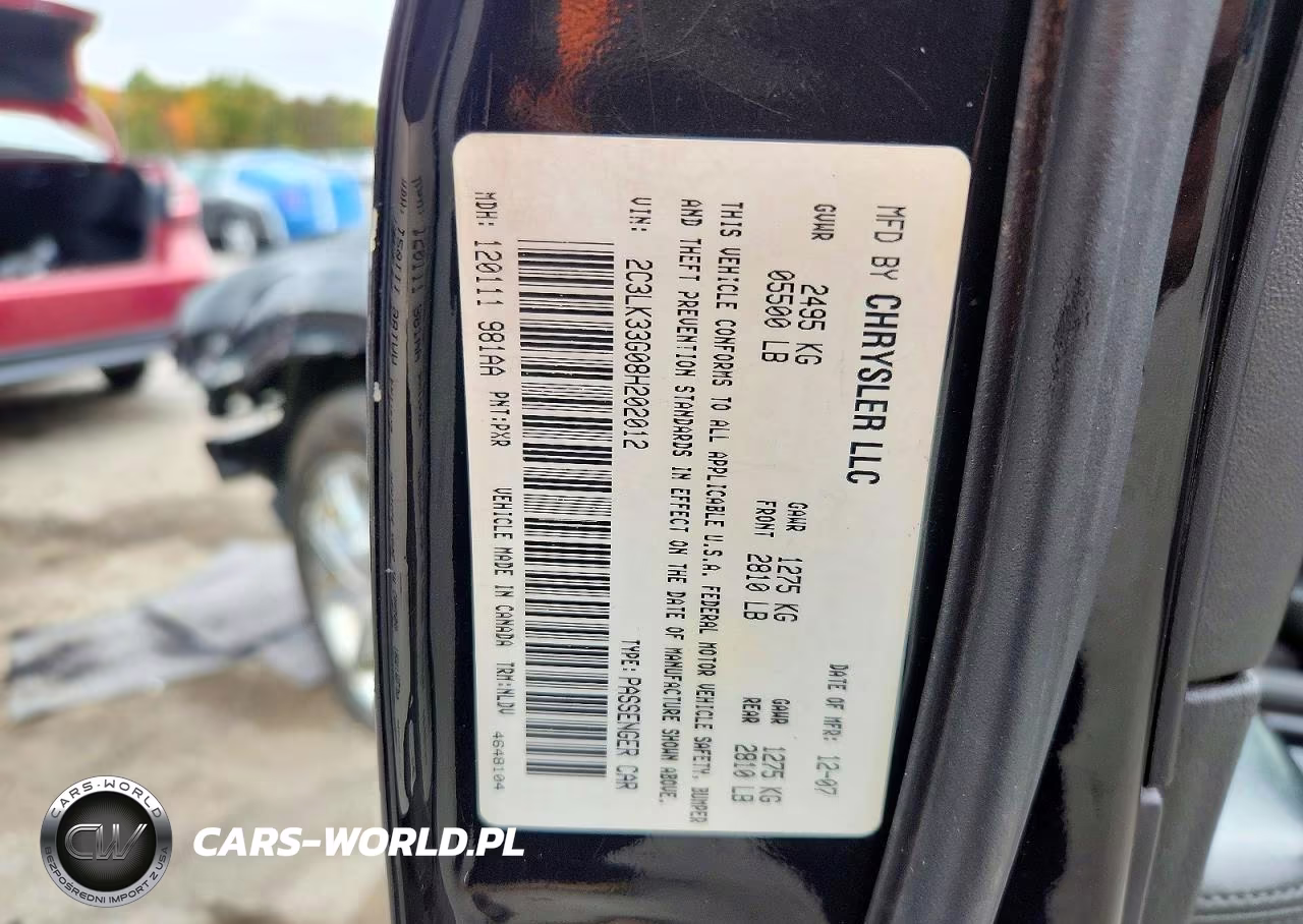 2008 Chrysler 300 Limited VIN:2C3LK33G08H202012 - 13