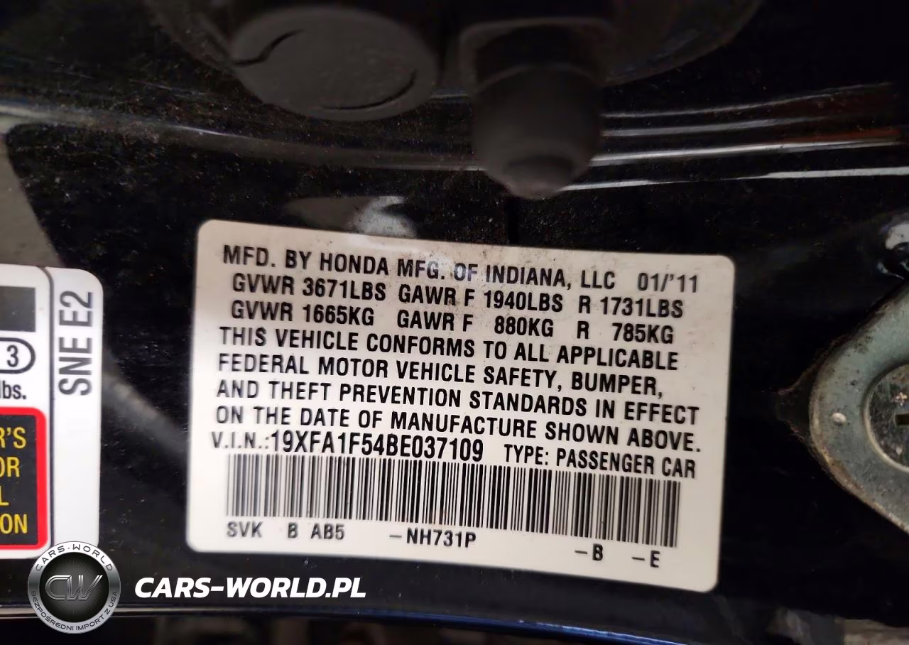 2011 Honda Civic Lx VIN:19XFA1F54BE037109 - 12