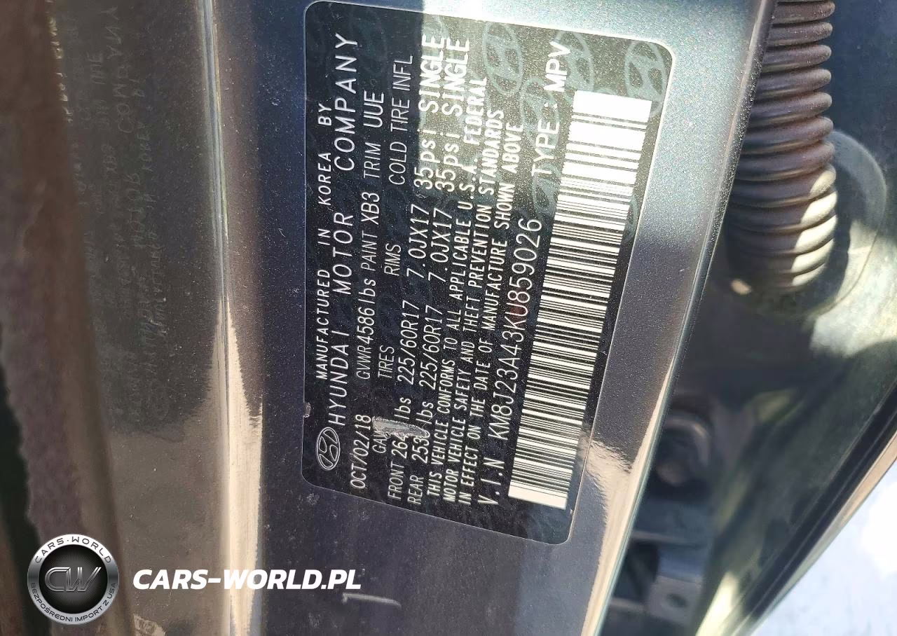 2019 Hyundai Tucson Se VIN:KM8J23A43KU859026 - 13