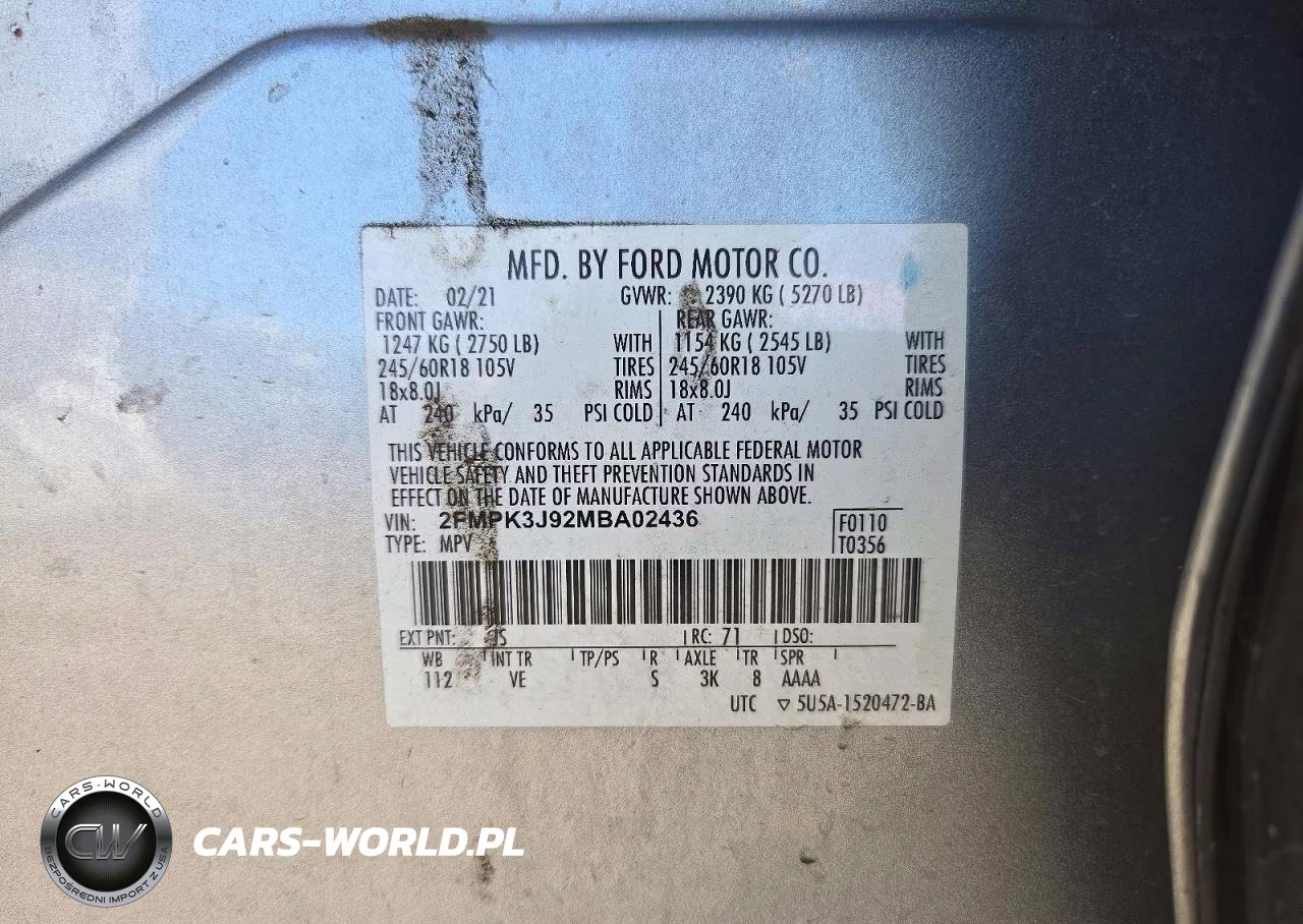 2021 Ford Edge Sel VIN:2FMPK3J92MBA02436 - 13