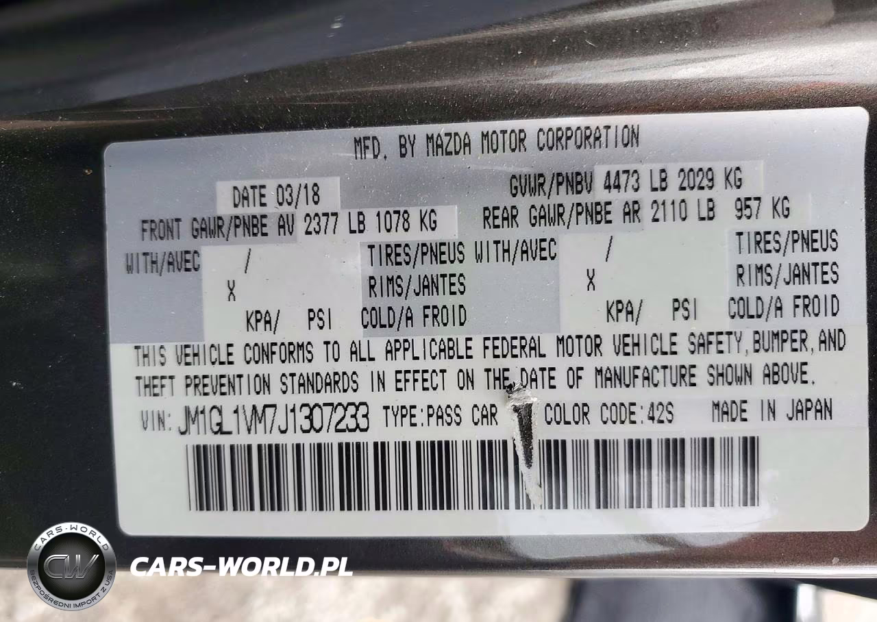 2018 Mazda 6 Touring VIN:JM1GL1VM7J1307233 - 12