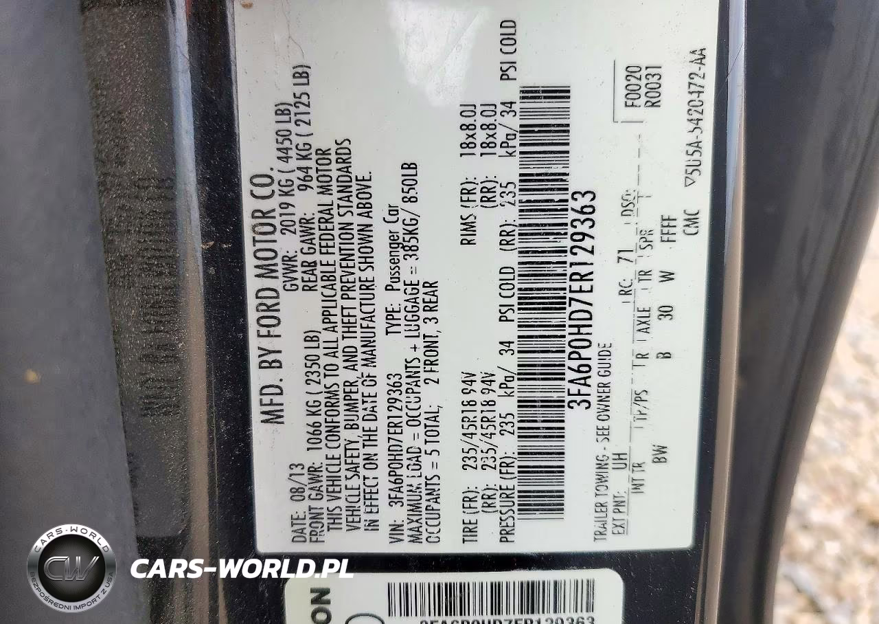 2014 Ford Fusion Se VIN:3FA6P0HD7ER129363 - 12