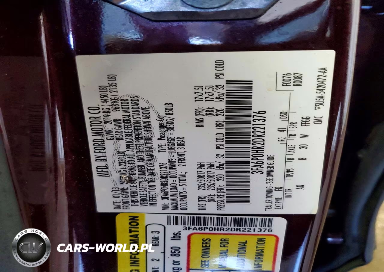 2013 Ford Fusion Se VIN:3FA6P0HR2DR221376 - 12