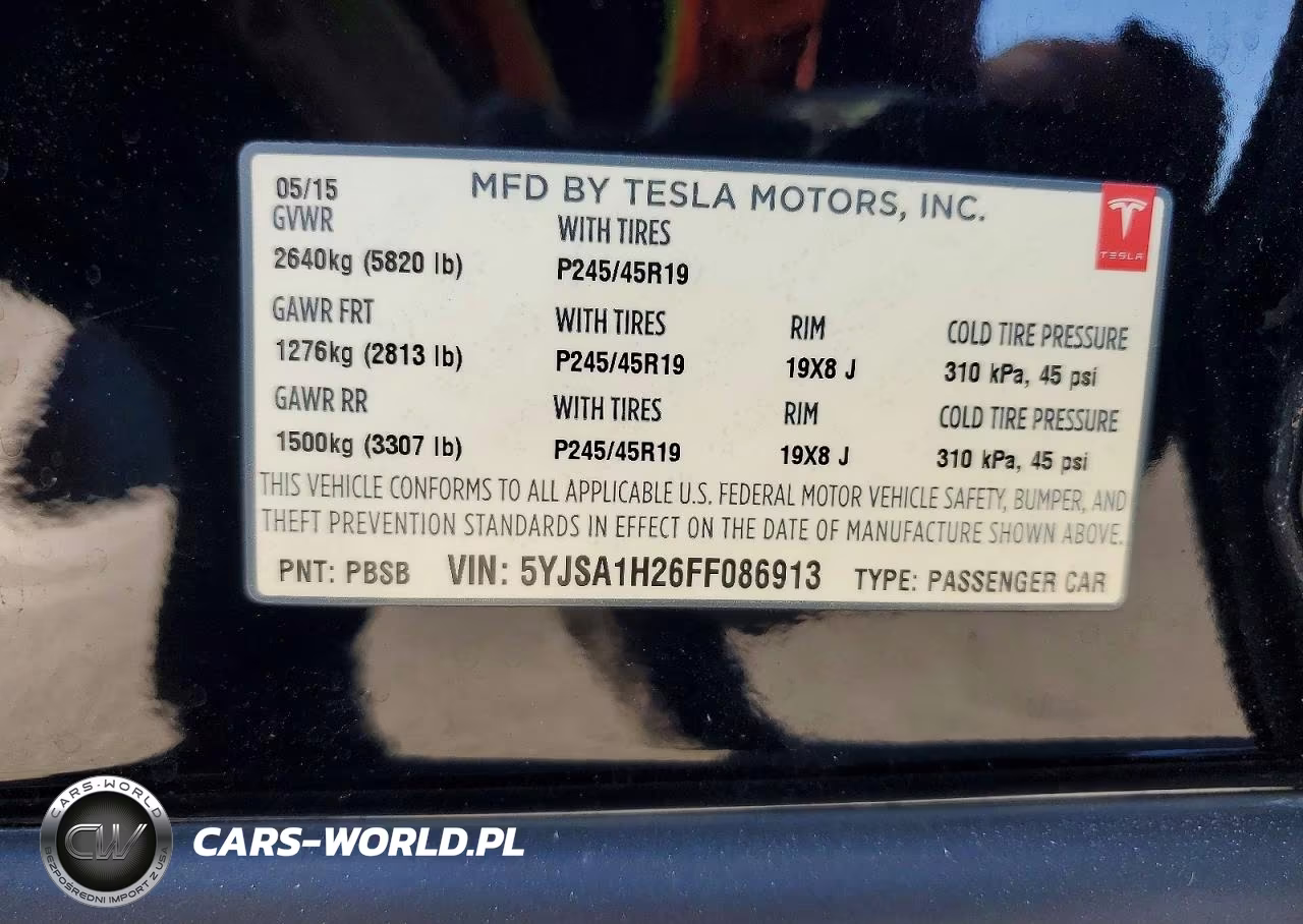 2015 Tesla Model S 85D VIN:5YJSA1H26FF086913 - 13