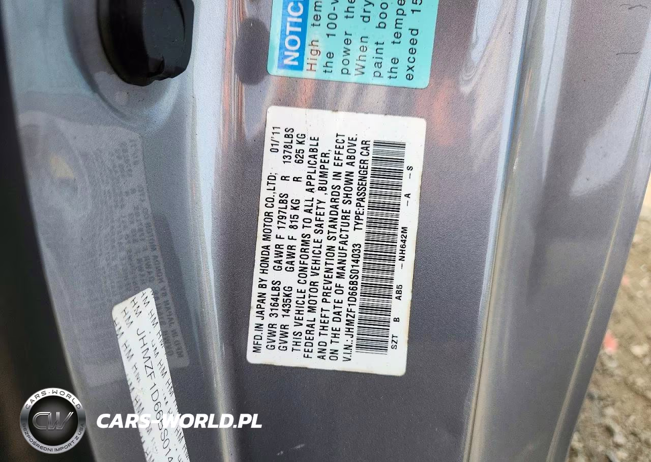 2011 Honda Cr-Z Ex VIN:JHMZF1D66BS014033 - 12