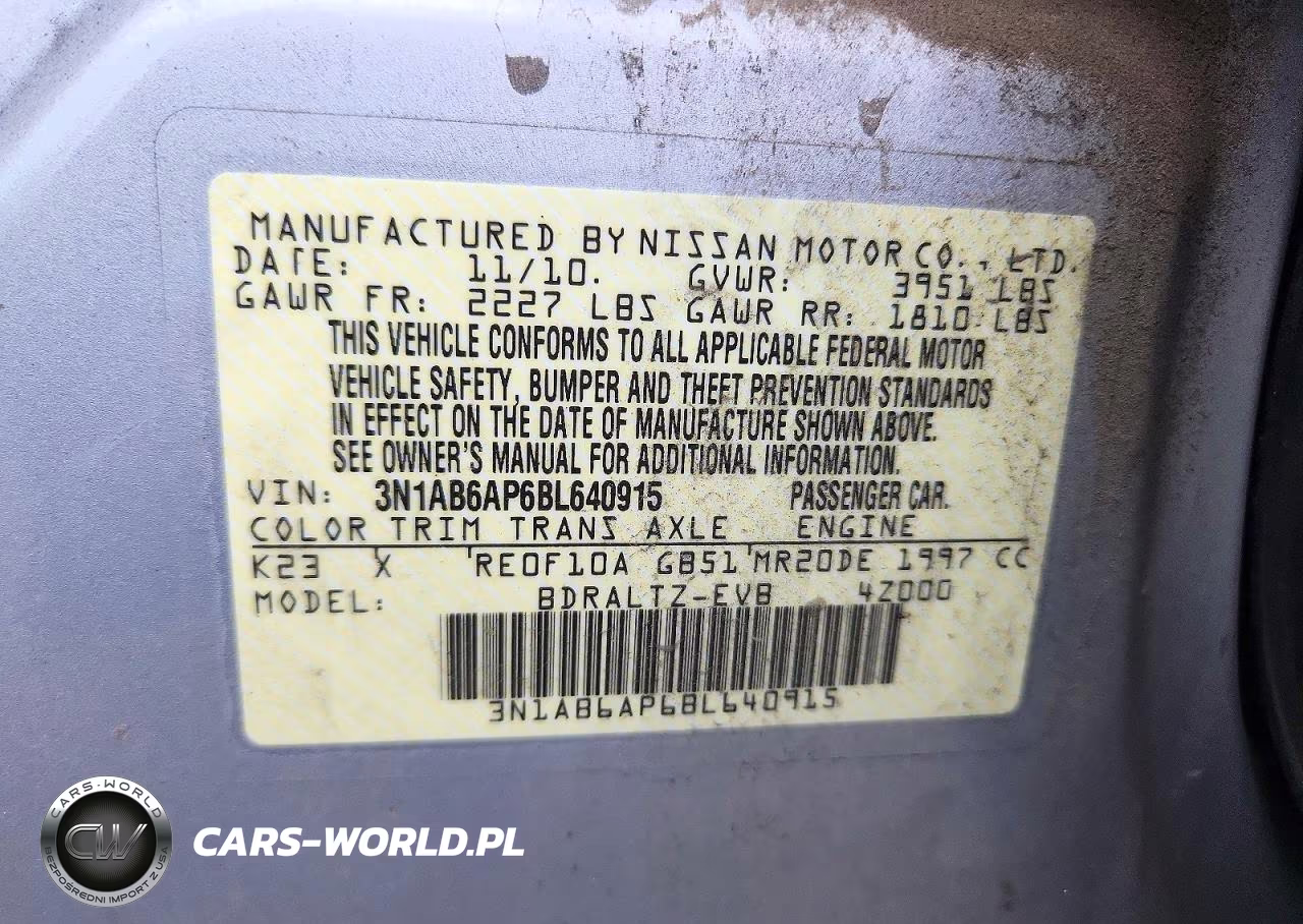 2011 Nissan Sentra 2.0 VIN:3N1AB6AP6BL640915 - 13