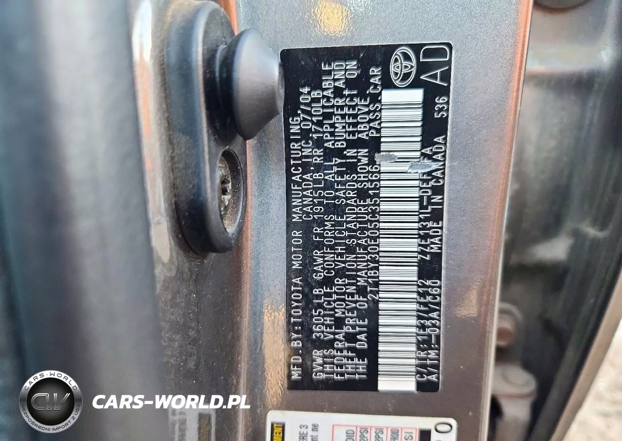 2005 Toyota Corolla Xrs VIN:2T1BY30E05C351566 - 12