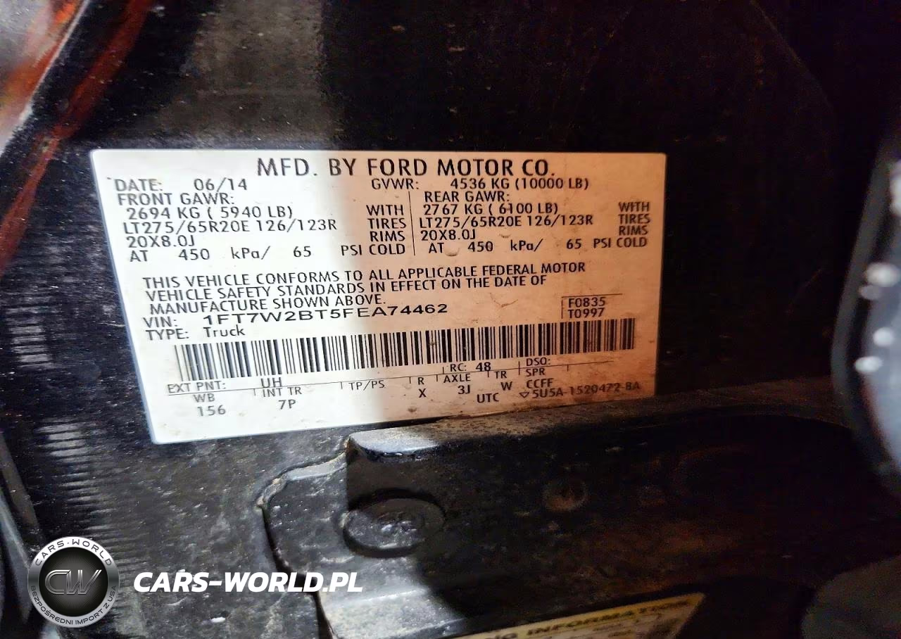 2015 Ford F250 Super Duty VIN:1FT7W2BT5FEA74462 - 12