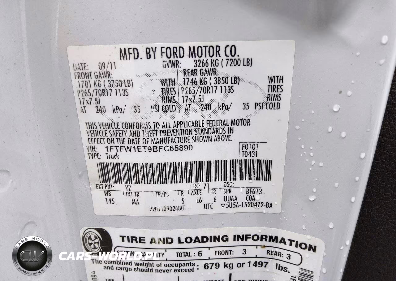 2011 Ford F150 Supercrew VIN:1FTFW1ET9BFC65890 - 12