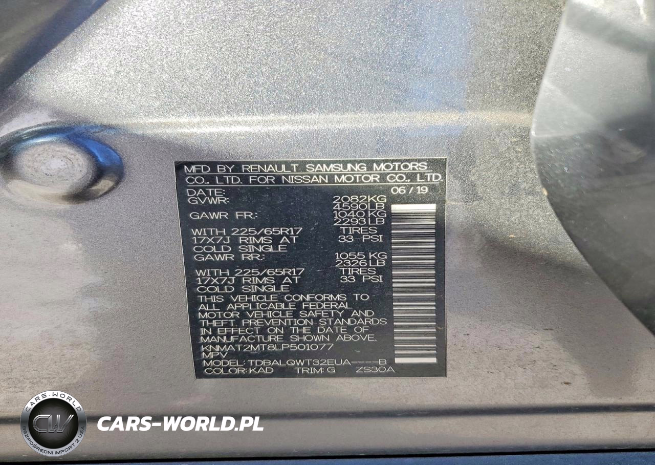 2020 Nissan Rogue S VIN:KNMAT2MT8LP501077 - 13