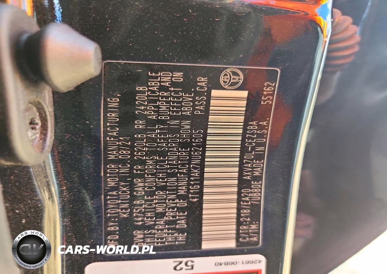 2022 Toyota Camry Se VIN:4T1G11AK7NU621605 - 12