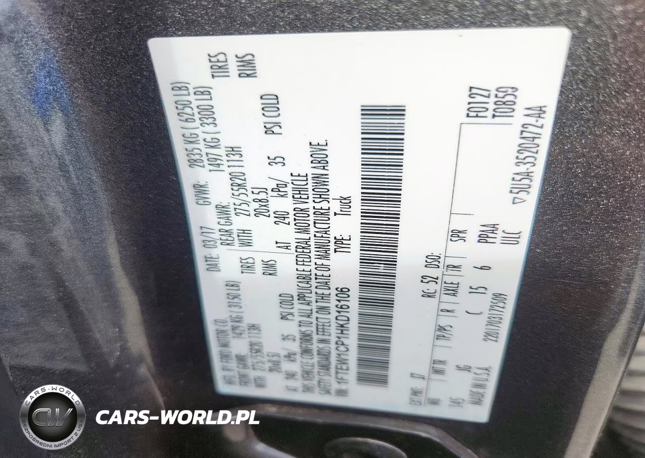 2017 Ford F150 Supercrew VIN:1FTEW1CP1HKD16106 - 12
