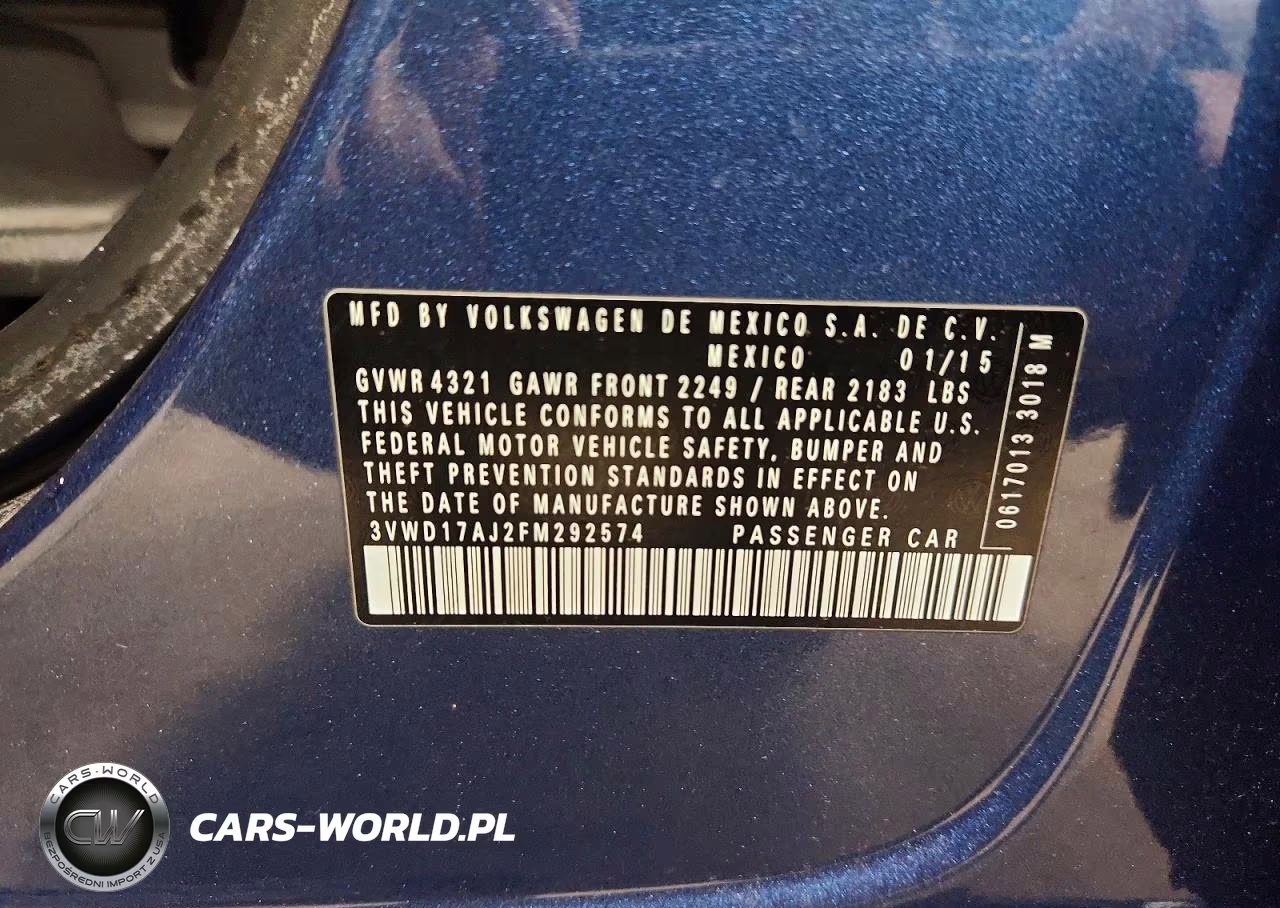 2015 Volkswagen Jetta Se VIN:3VWD17AJ2FM292574 - 12