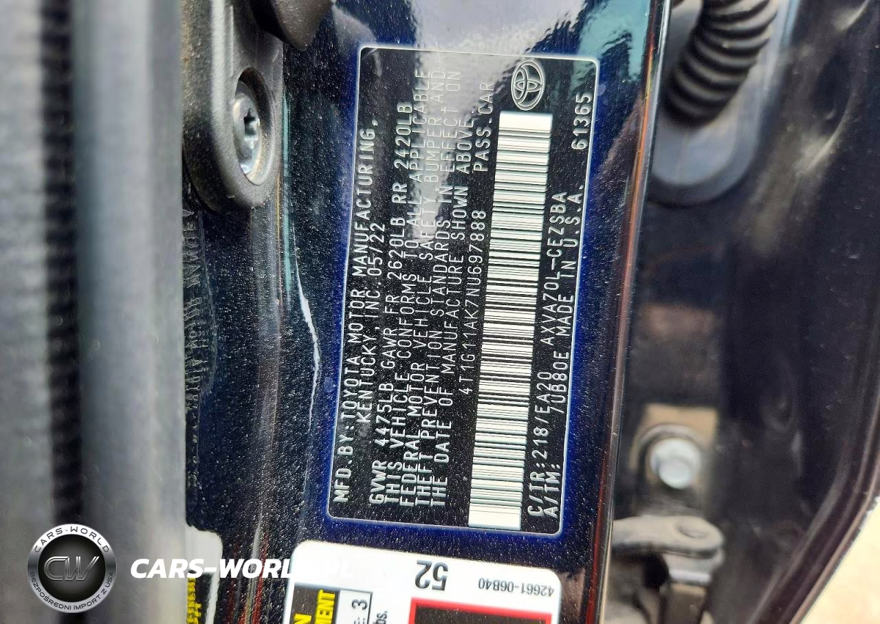 2022 Toyota Camry Se VIN:4T1G11AK7NU697888 - 12