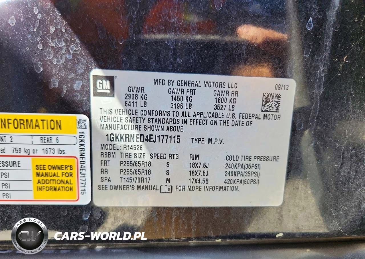 2014 GMC Acadia Sle VIN:1GKKRNED4EJ177115 - 13