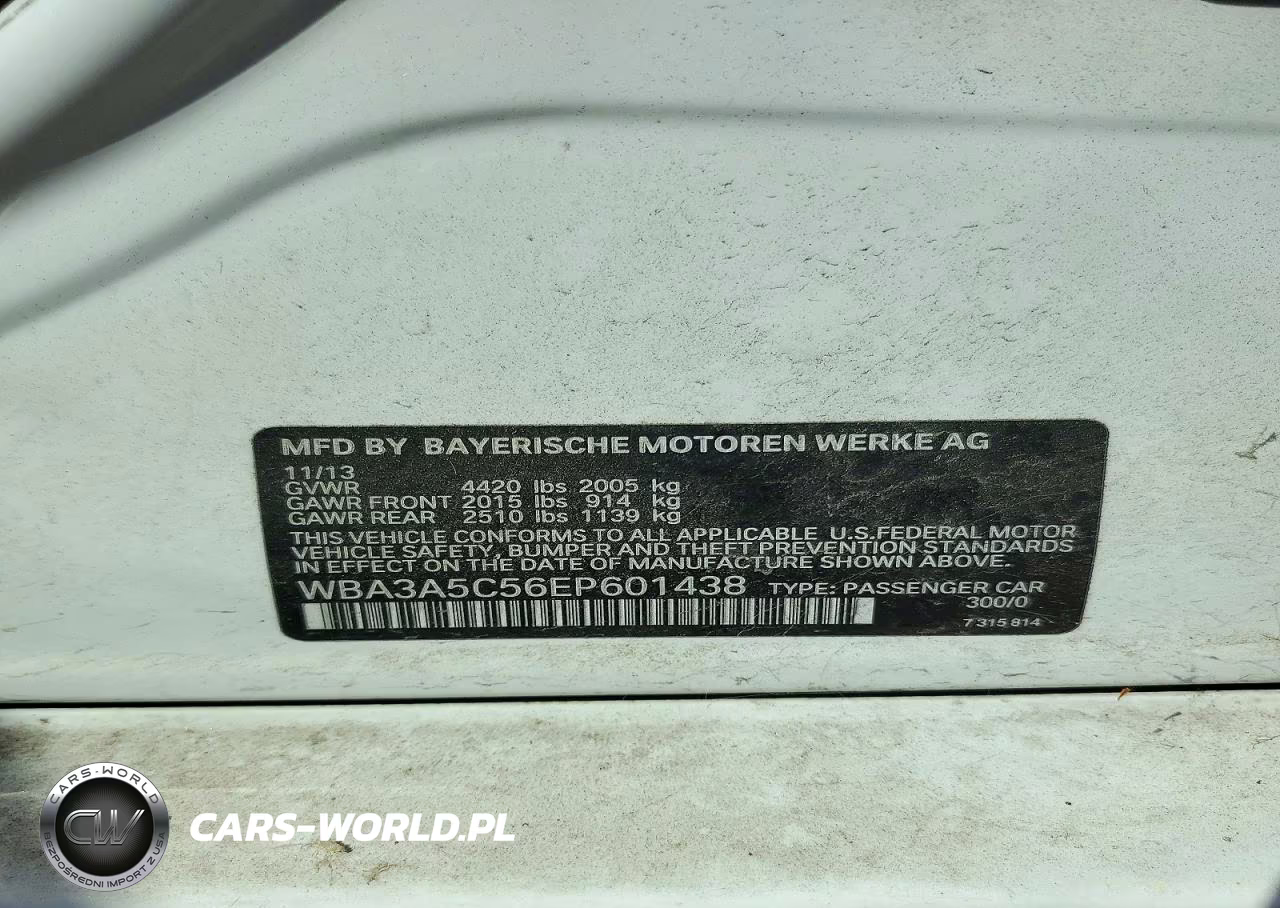 2014 BMW 328 I VIN:WBA3A5C56EP601438 - 12