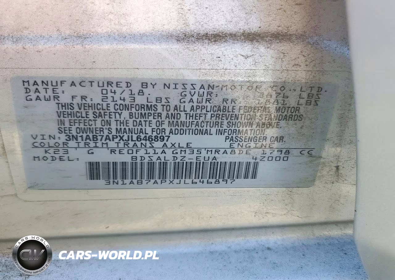 2018 Nissan Sentra Sv VIN:3N1AB7APXJL646897 - 12