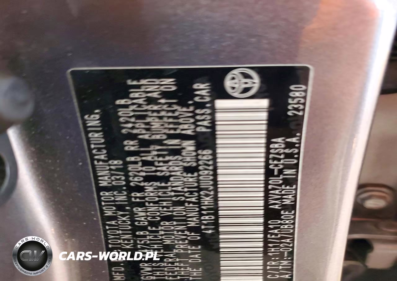 2018 Toyota Camry Se VIN:4T1B11HK2JU092266 - 12