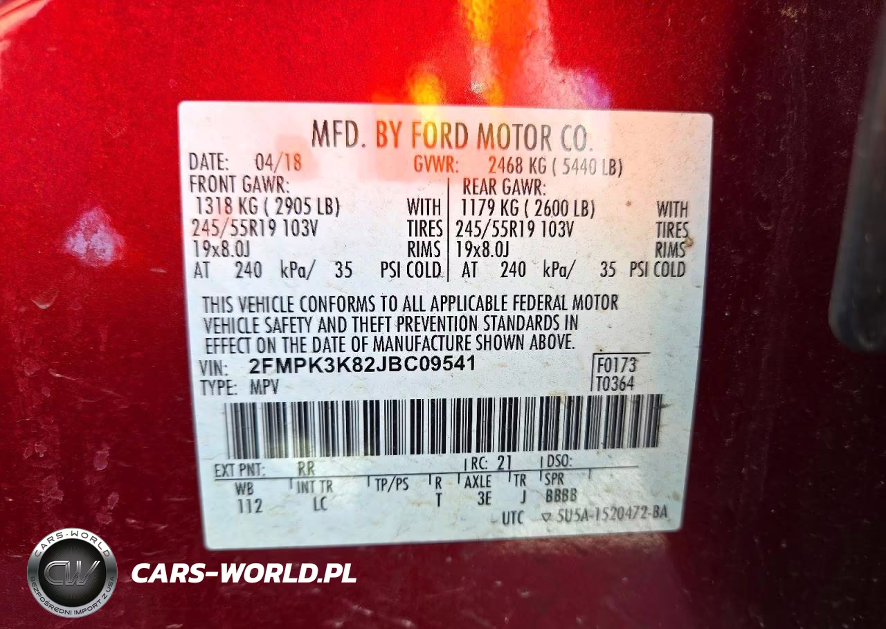 2018 Ford Edge Titanium VIN:2FMPK3K82JBC09541 - 13