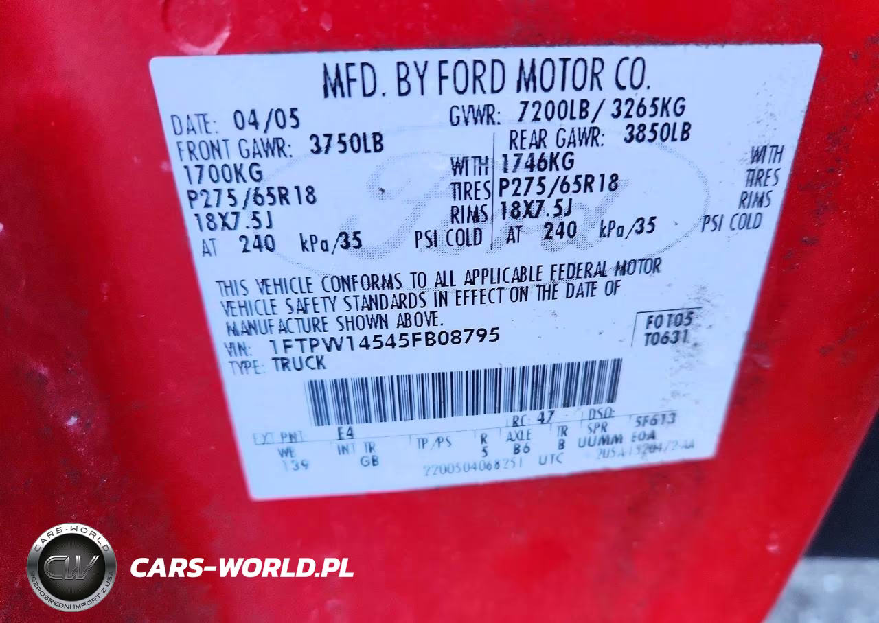 2005 Ford F150 Supercrew VIN:1FTPW14545FB08795 - 12