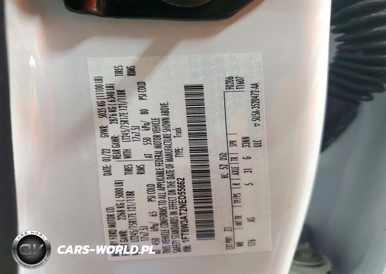 2022 Ford F350 Super Duty VIN:1FT8W3AT2NED55662 - 12