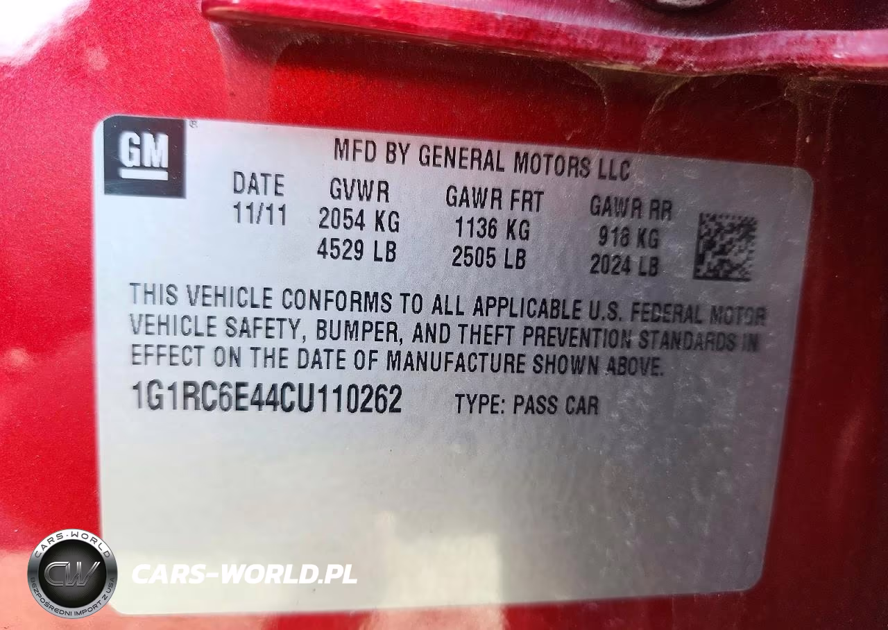 2012 Chevrolet Volt VIN:1G1RC6E44CU110262 - 12