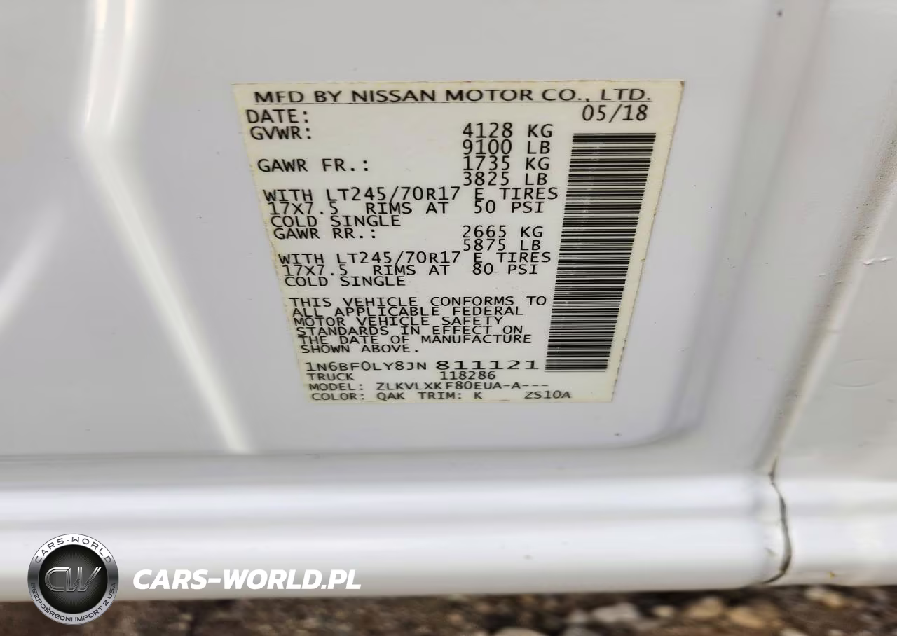 2018 Nissan Nv 2500 Hd Sv VIN:1N6BF0LY8JN811121 - 13