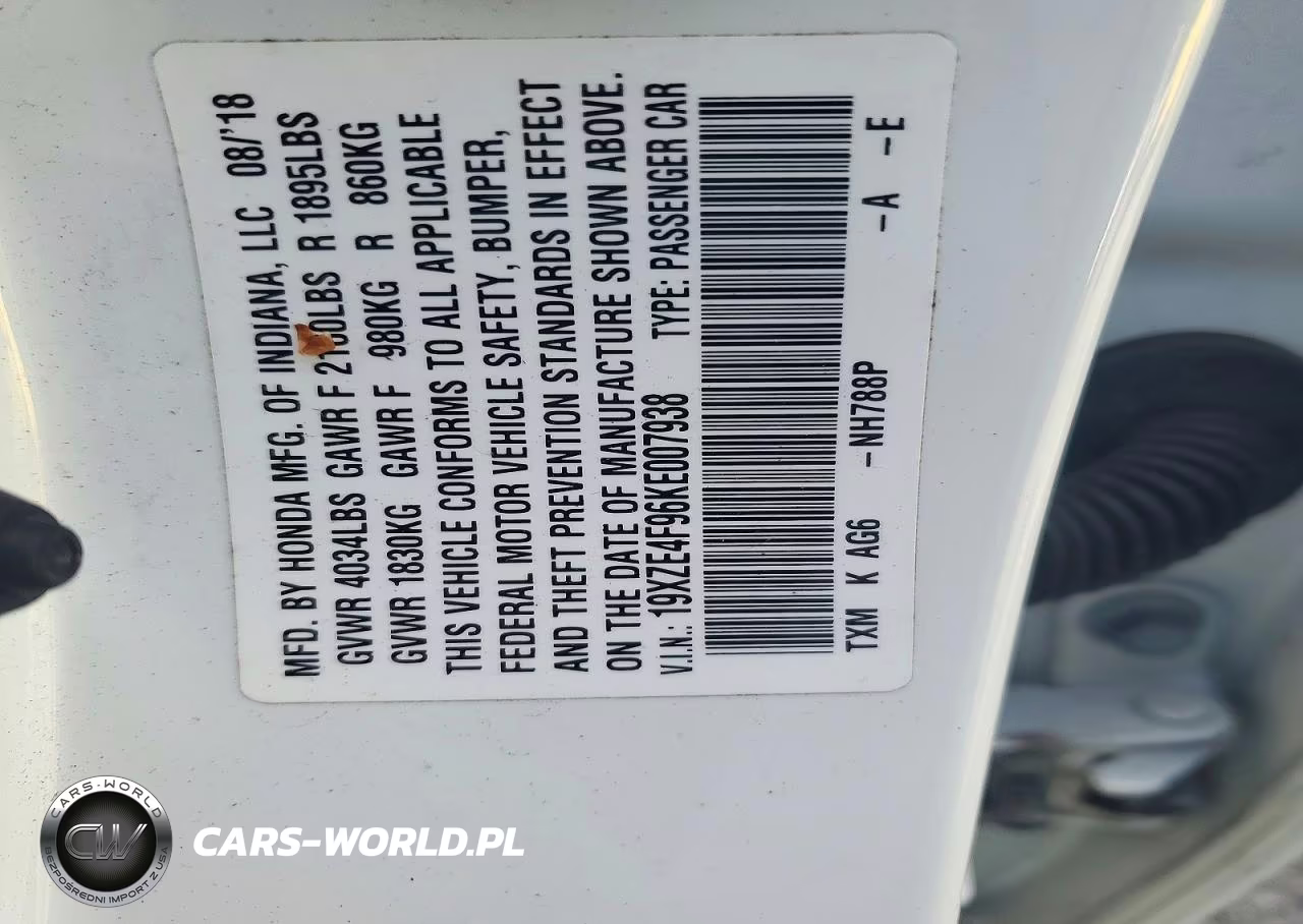 2019 Honda Insight Touring VIN:19XZE4F96KE007938 - 13