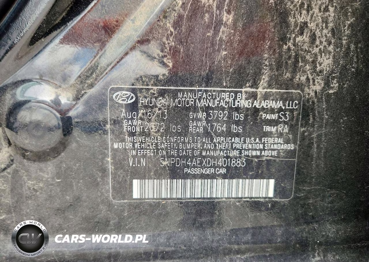 2013 Hyundai Elantra Gls VIN:5NPDH4AEXDH401883 - 12
