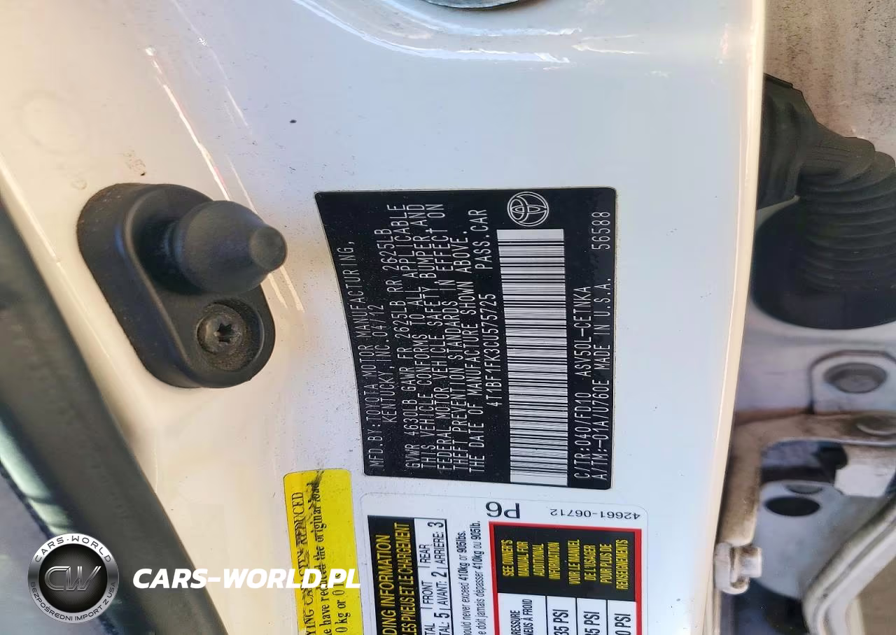 2012 Toyota Camry Le VIN:4T1BF1FK3CU575725 - 12