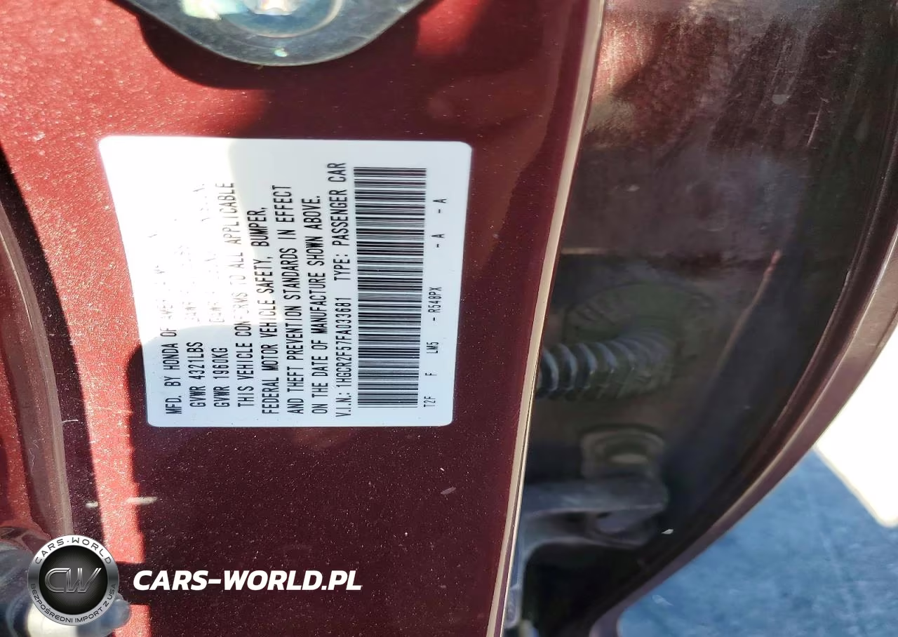 2015 Honda Accord Sport VIN:1HGCR2F57FA033681 - 12