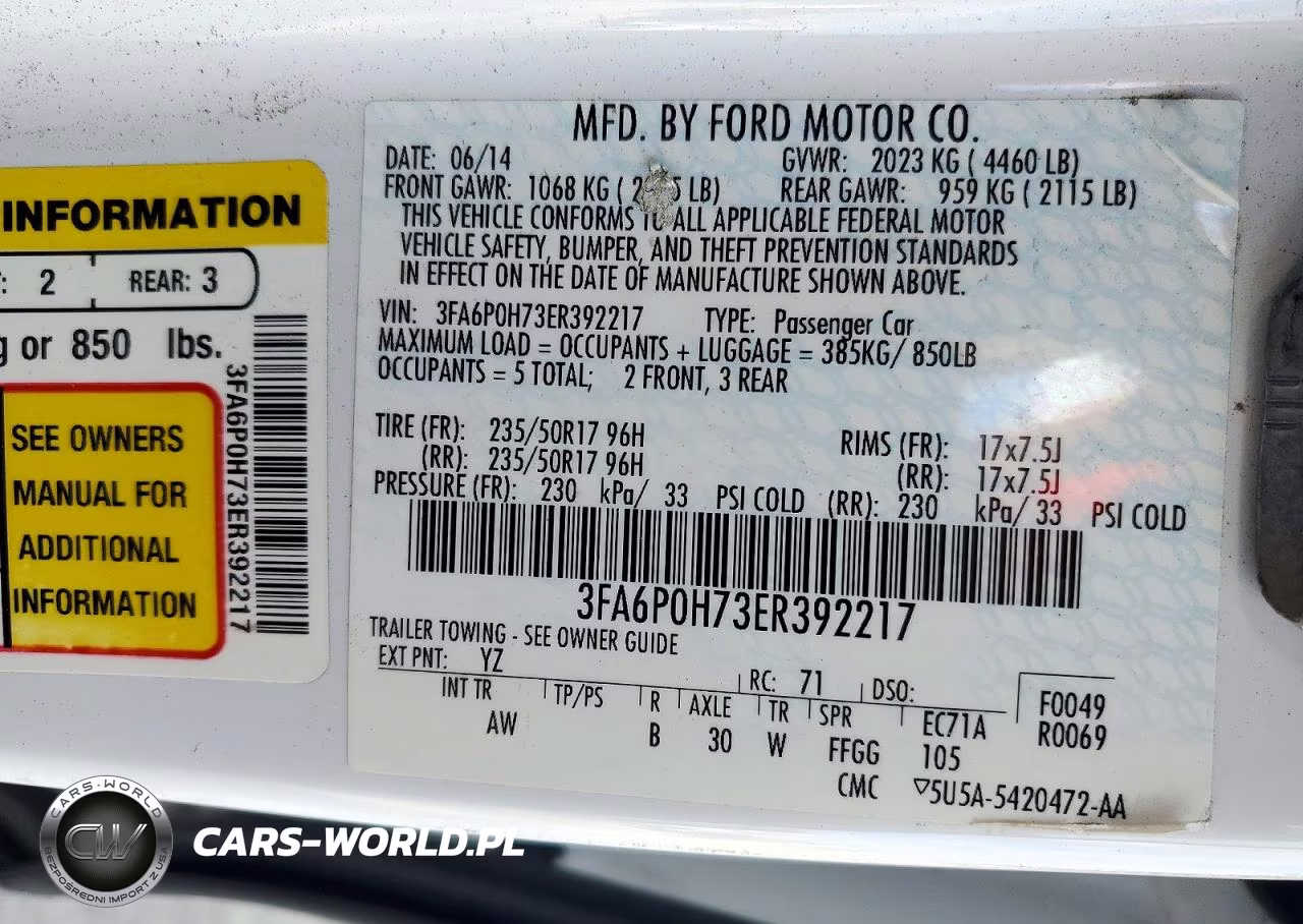 2014 Ford Fusion Se VIN:3FA6P0H73ER392217 - 12