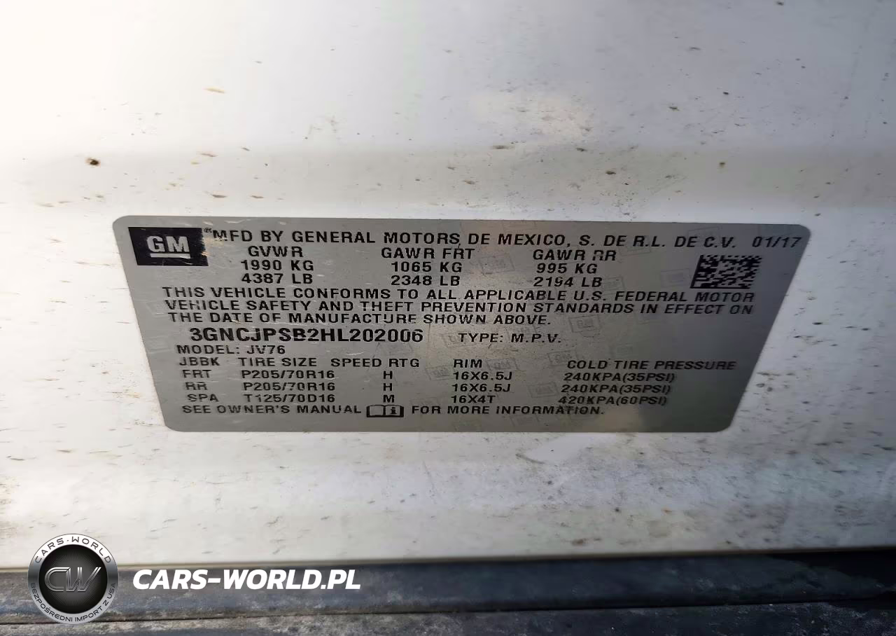 2017 Chevrolet Trax 1Lt VIN:3GNCJPSB2HL202006 - 13