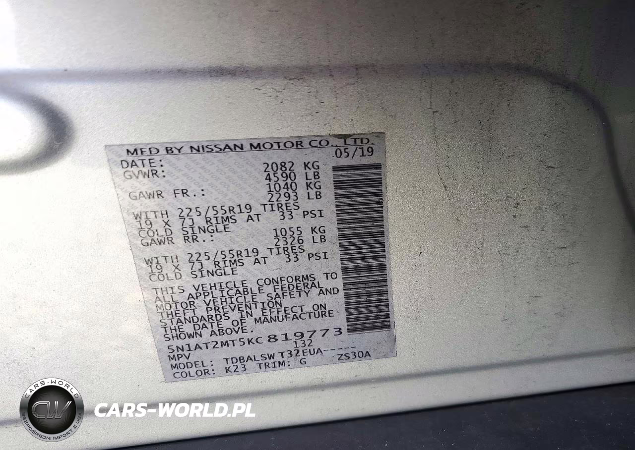 2019 Nissan Rogue Sl VIN:5N1AT2MT5KC819773 - 12